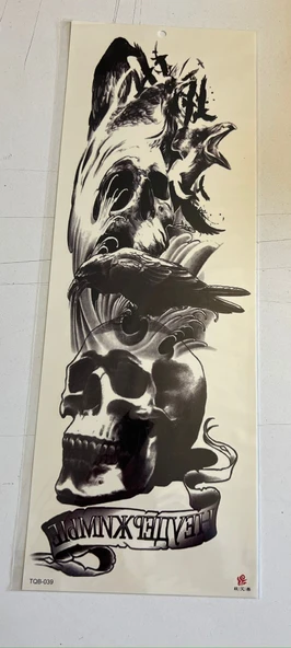 Karga 1 Hafta Kalıcı Tam Kol Bacak Yapıştırma Geçici Dövme 46 CM ürün görseli 1