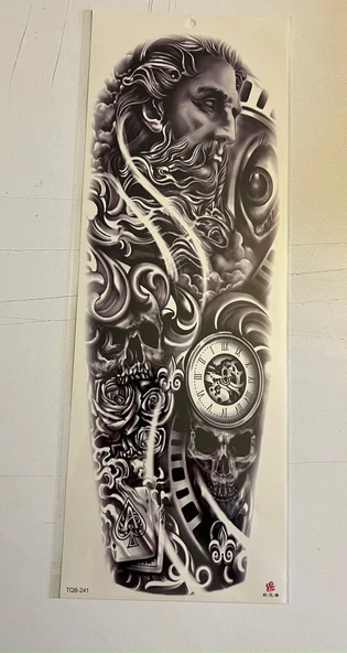 Zaman 1 Hafta Kalıcı Tam Kol Bacak Yapıştırma Geçici Dövme 46 CM ürün görseli 1