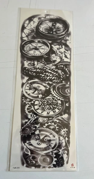 Saatler 1 Hafta Kalıcı Tam Kol Kaplama Bacak Yapıştırma Geçici Dövme 46 CM ürün görseli 1