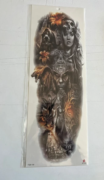 Turuncu Kabus 1 Hafta Kalıcı Tam Kol Bacak Yapıştırma Geçici Dövme 46 CM ürün görseli 1