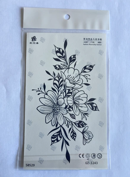 Çiçek Buketi 18x11 cm Yarı Kalıcı Geçici Dövme ürün görseli 1