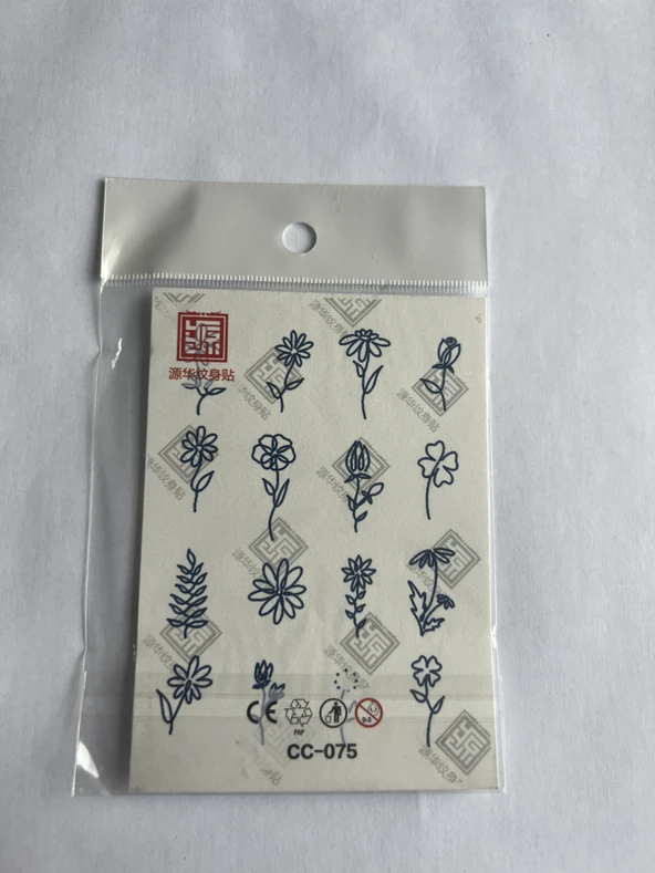 Parmak Dövmeleri Model4 11x8 cm Yarı Kalıcı Geçici Dövme Yapıştırma Dövme ürün görseli 1