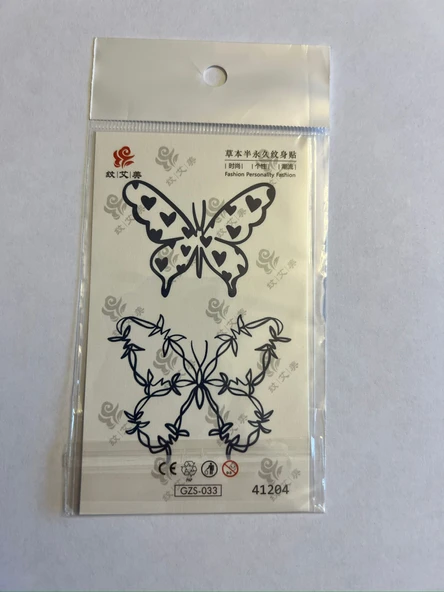 Kelebek Minimal Yarı Kalıcı Hayalet Geçici Dövme Yapıştırma Dövme ürün görseli 1