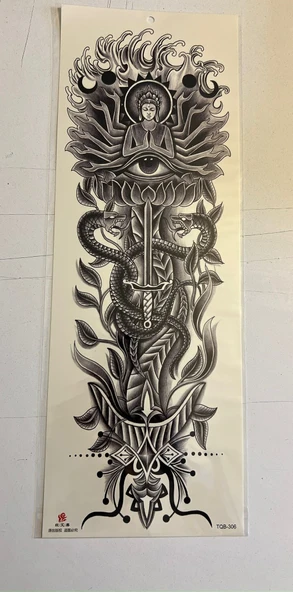 Yoga 1 Hafta Kalıcı Tam Kol Bacak Yapıştırma Geçici Dövme 46 CM ürün görseli 1