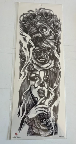 Kral Ölü 1 Hafta Kalıcı Tam Kol Bacak Yapıştırma Geçici Dövme 46 CM ürün görseli 1