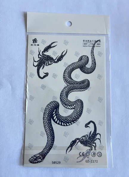 Yılan 18x11 cm Yarı Kalıcı Geçici Dövme ürün görseli 1
