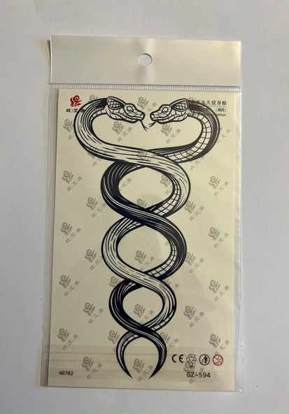 Yılan 18x11 cm 1 Ay kalıcı Geçici Dövme Yapıştırma Dövme ürün görseli 1