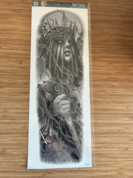 Kraliçe 1 Hafta Kalıcı Tam Kol Bacak Yapıştırma Geçici Dövme 46 CM ürün görseli 1