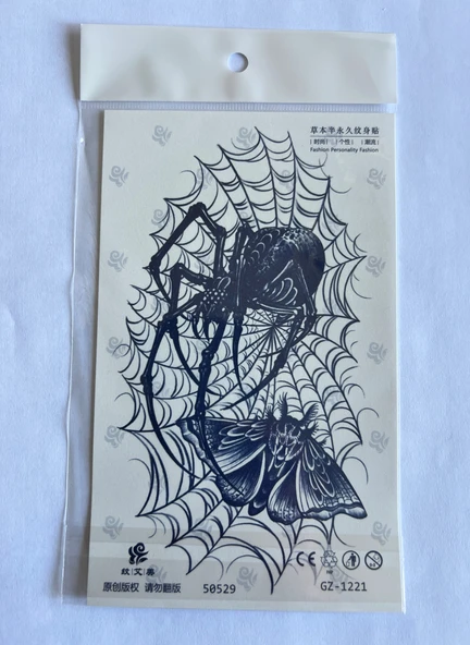 Örümcek Tuzağı 18x11 cm Yarı Kalıcı Geçici Dövme ürün görseli 1