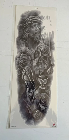 Mesih Meryem 1 Hafta Kalıcı Tam Kol Bacak Yapıştırma Geçici Dövme 46 CM ürün görseli 1