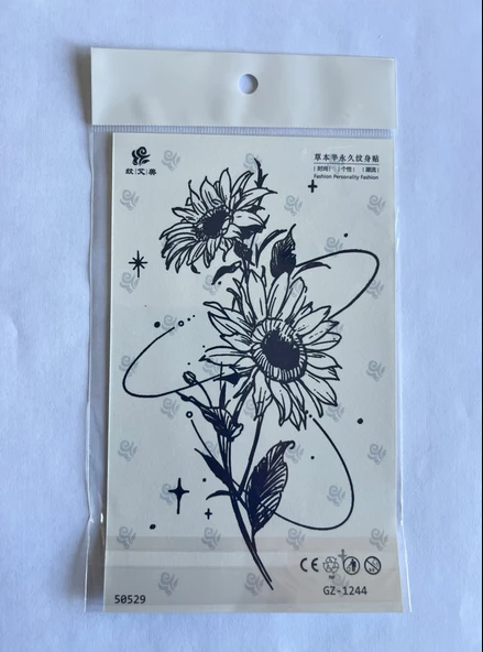 Güne Aşık 18x11 cm Yarı Kalıcı Geçici Dövme ürün görseli 1