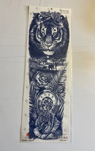 Kaplan 3 Hafta Kalıcı Tam Kol Bacak Kaplama Yapıştırma Geçici Dövme 46 CM ürün görseli 1