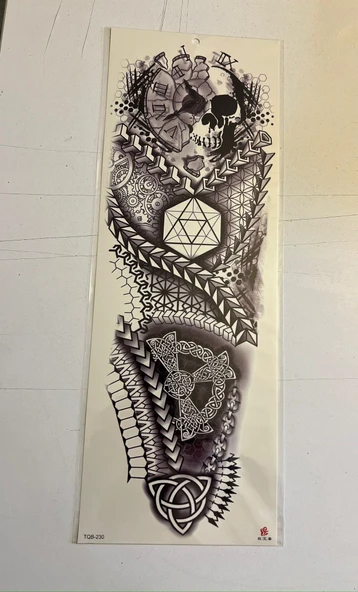 Kuru Kafa 1 Hafta Kalıcı Tam Kol Bacak Yapıştırma Geçici Dövme 46 CM ürün görseli 1