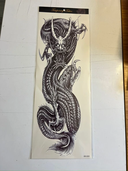 Dragon 1 Hafta Kalıcı Tam Kol Bacak Yapıştırma Geçici Dövme 46 CM ürün görseli 1