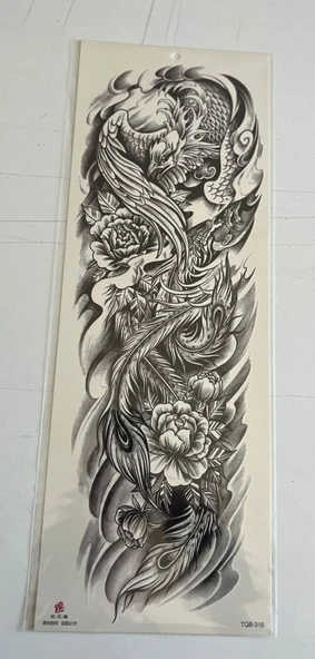 Kanatlı Dragon 1 Hafta Kalıcı Tam Kol Bacak Yapıştırma Geçici Dövme 46 CM ürün görseli 1