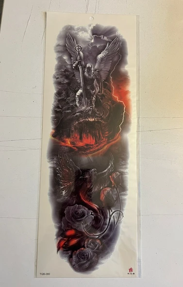 Cehennem 1 Hafta Kalıcı Tam Kol Bacak Yapıştırma Geçici Dövme 46 CM ürün görseli 1