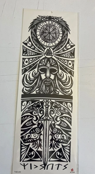 Maori 1 Hafta Kalıcı Tam Kol Kaplama Bacak Yapıştırma Geçici Dövme 46 CM