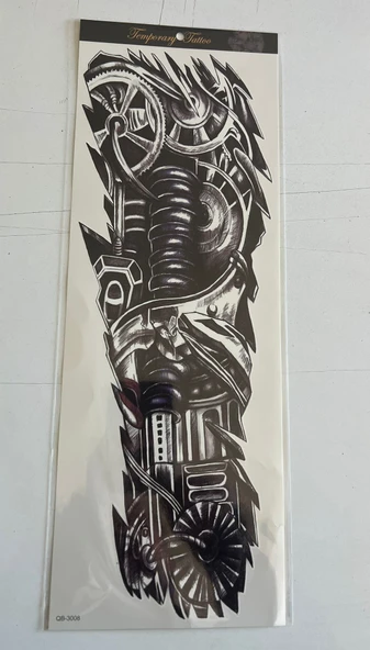 Mekanik 1 Hafta Kalıcı Tam Kol Kaplama Bacak Yapıştırma Geçici Dövme 46 CM ürün görseli 1