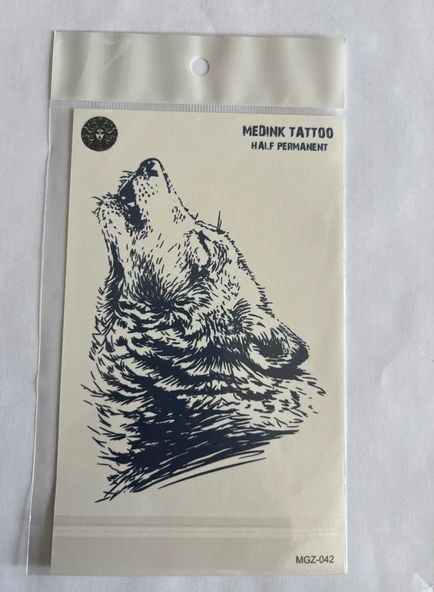 Bozkurt 18x11 cm Yarı Kalıcı Hayalet Geçici Dövme Yapıştırma Dövme ürün görseli 1