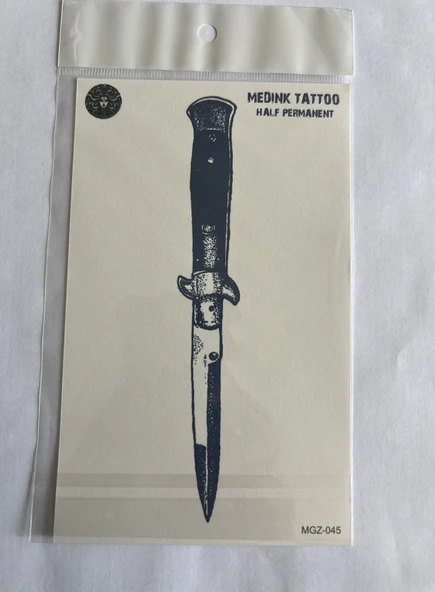 Bıçak 18x11 cm Yarı Kalıcı Hayalet Geçici Dövme Yapıştırma Dövme ürün görseli 1