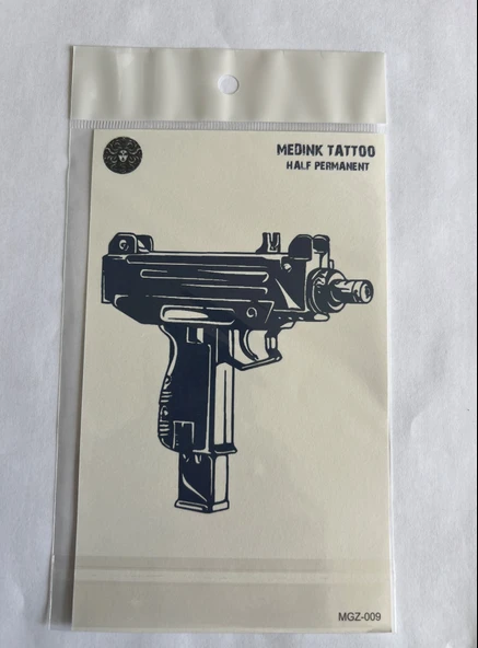 Taramalı Tüfek 18x11 cm Yarı Kalıcı Hayalet Geçici Dövme Yapıştırma Dövme ürün görseli 1