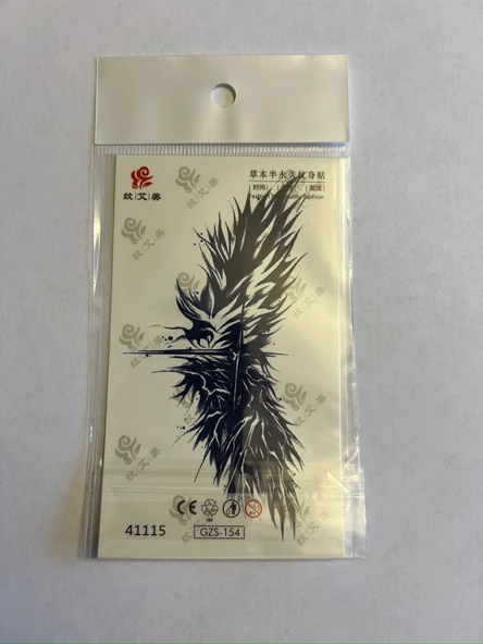 Kanat Minimal Yarı Kalıcı Hayalet Geçici Dövme Yapıştırma Dövme ürün görseli 1