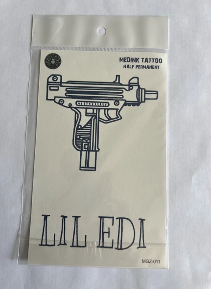 Silah 18x11 cm Yarı Kalıcı Hayalet Geçici Dövme Yapıştırma Dövme ürün görseli 1