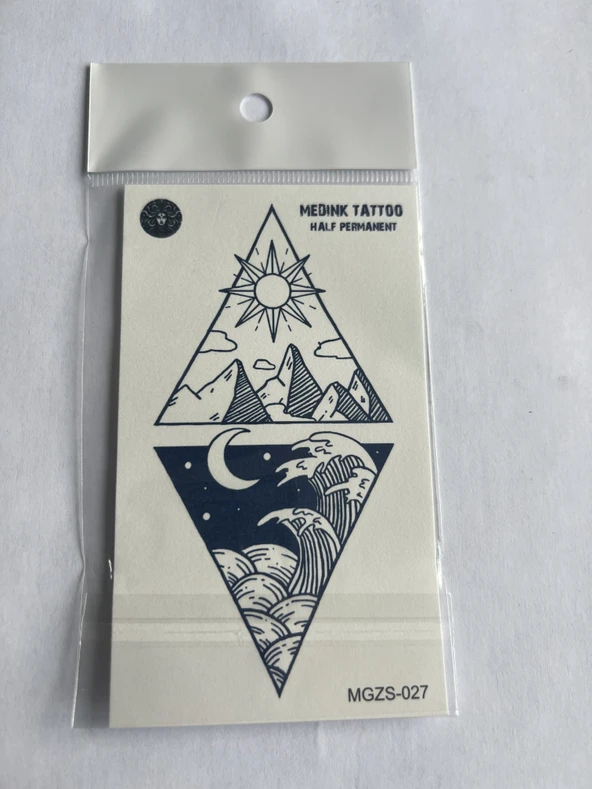 Dalga 11x8 cm Yarı Kalıcı Geçici Dövme Yapıştırma Dövme ürün görseli 1