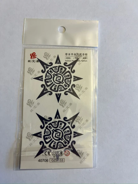 Pusula Motif Minimal Yarı Kalıcı Hayalet Geçici Dövme Yapıştırma Dövme ürün görseli 1