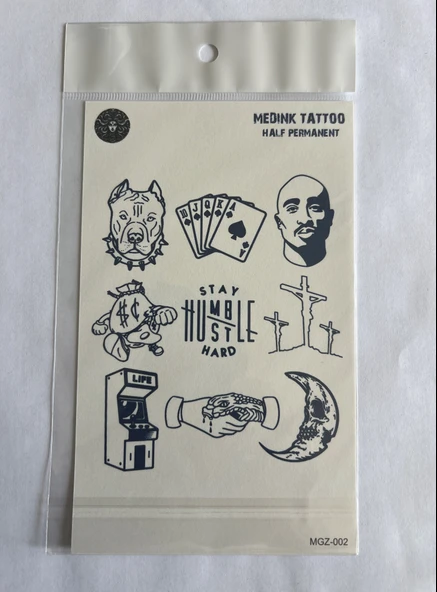 Heyecan 18x11 cm Yarı Kalıcı Hayalet Geçici Dövme Yapıştırma Dövme ürün görseli 1