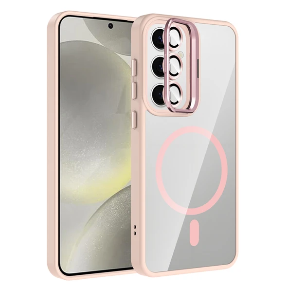 Samsung Galaxy S25 Kılıf M-Safe Destekli ve Lens Hediyeli Standlı Nefrayel Premium Kapak ürün görseli