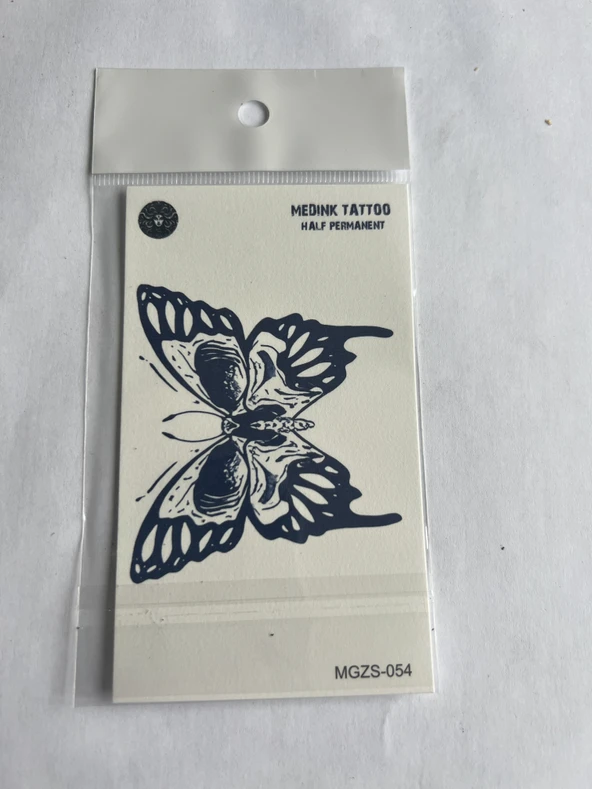 Kelebek İskelet Minimal 11x8 cm Yarı Kalıcı Geçici Dövme Yapıştırma Dövme ürün görseli 1
