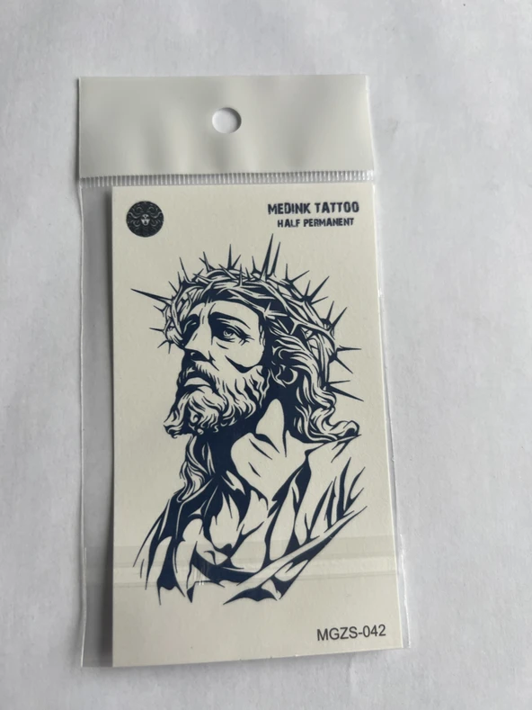 Mesih İsa 11x8 cm Yarı Kalıcı Geçici Dövme Yapıştırma Dövme ürün görseli 1