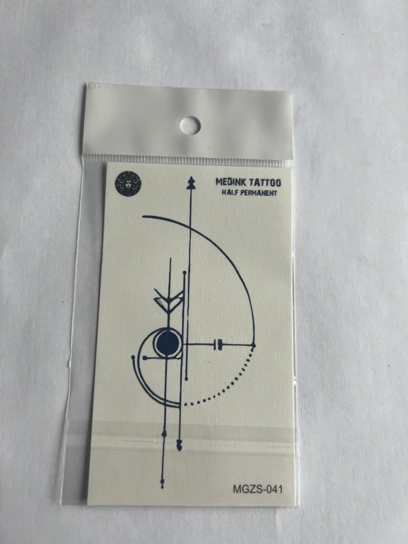 Çizgisel 11x8 cm Yarı Kalıcı Geçici Dövme Yapıştırma Dövme ürün görseli 1