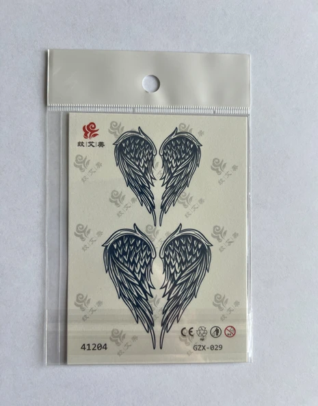 Kanat Minimal 11x8 cm Yarı Kalıcı Geçici Dövme Yapıştırma Dövme ürün görseli 1