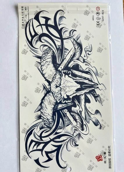 Büyük Boy Bel Göğüs Sırt İçin 28x15 cm GZXT-023 Yarı Kalıcı Geçici Dövme ürün görseli 1