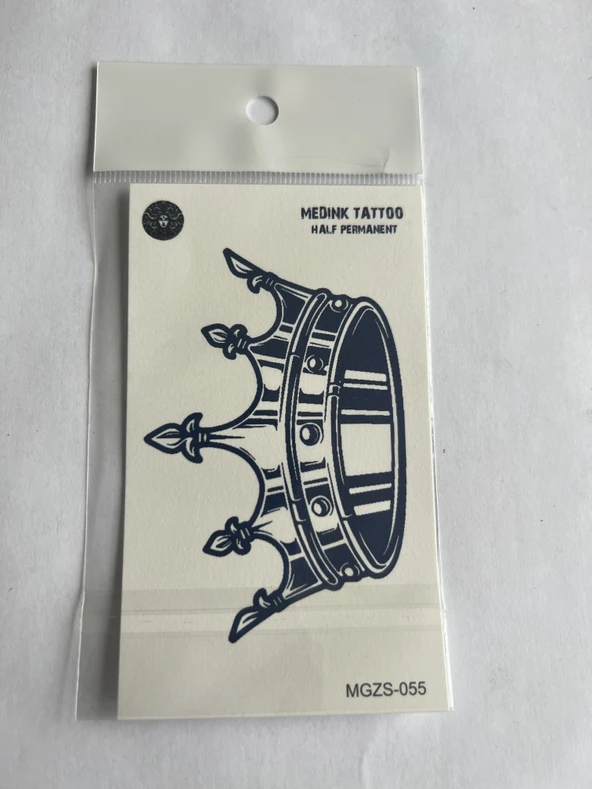 Kral Tacı Taç 11x8 cm Yarı Kalıcı Geçici Dövme Yapıştırma Dövme ürün görseli 1