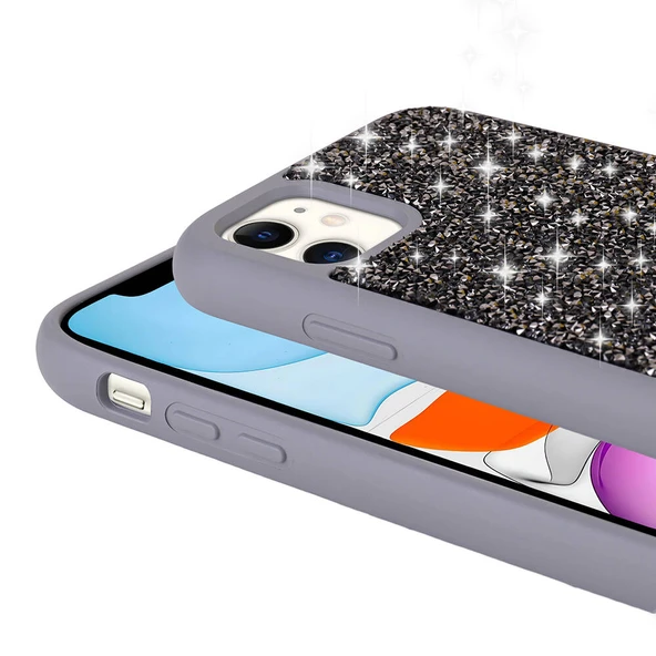 Samsung Galaxy S24 Kılıf Arkası Parlak Taşlı Glacia Premium Sert Silikon Kapak - Resim 5