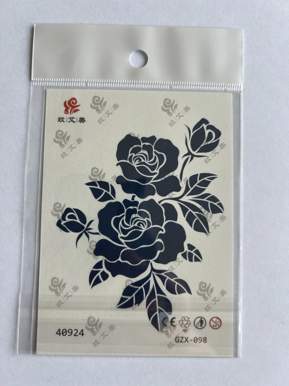 Gül Minimal 11x8 cm Yarı Kalıcı Geçici Dövme Yapıştırma Dövme ürün görseli 1