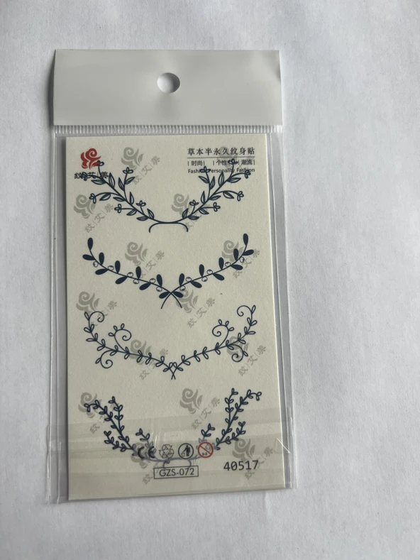 Parmak Dövmeleri Model14 11x8 cm Yarı Kalıcı Geçici Dövme Yapıştırma Dövme ürün görseli 1