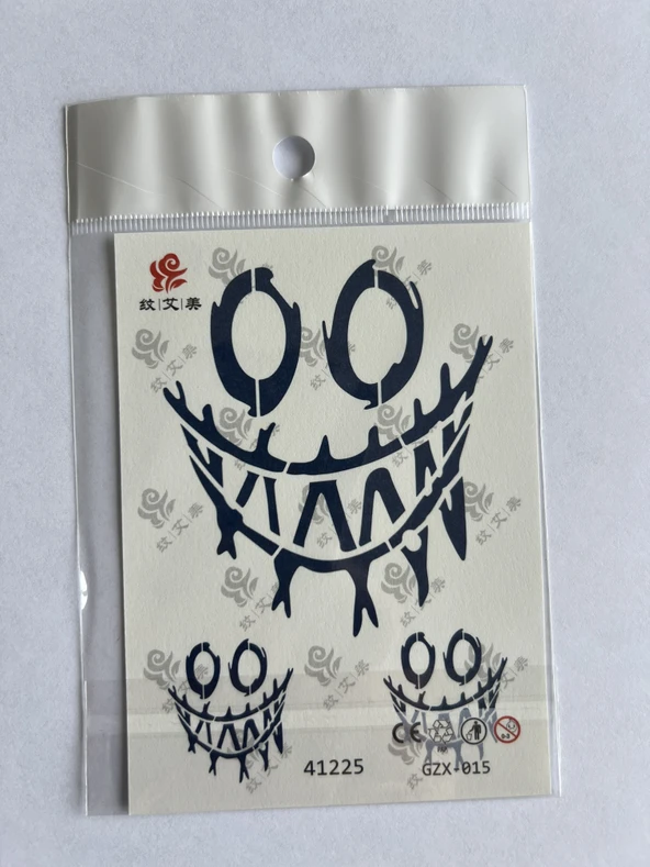 Gülen Surat Minimal 11x8 cm Yarı Kalıcı Geçici Dövme Yapıştırma Dövme ürün görseli 1