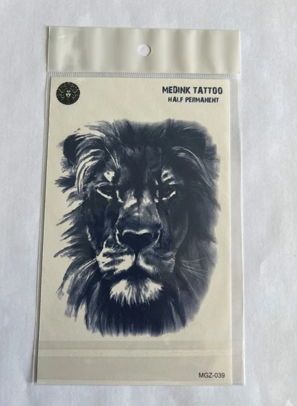 Aslan 18x11 cm Yarı Kalıcı Hayalet Geçici Dövme Yapıştırma Dövme ürün görseli 1