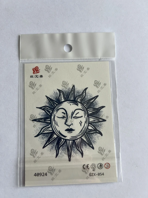 Güneş Minimal 11x8 cm Yarı Kalıcı Geçici Dövme Yapıştırma Dövme ürün görseli 1