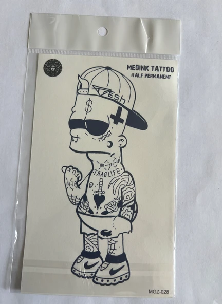 Serseri 18x11 cm Yarı Kalıcı Hayalet Geçici Dövme Yapıştırma Dövme ürün görseli 1