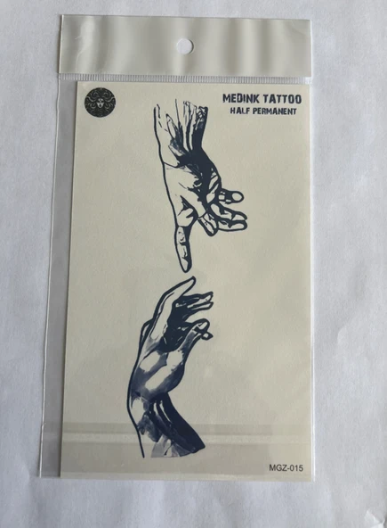 Ademin Eli 18x11 cm Yarı Kalıcı Hayalet Geçici Dövme Yapıştırma Dövme ürün görseli 1