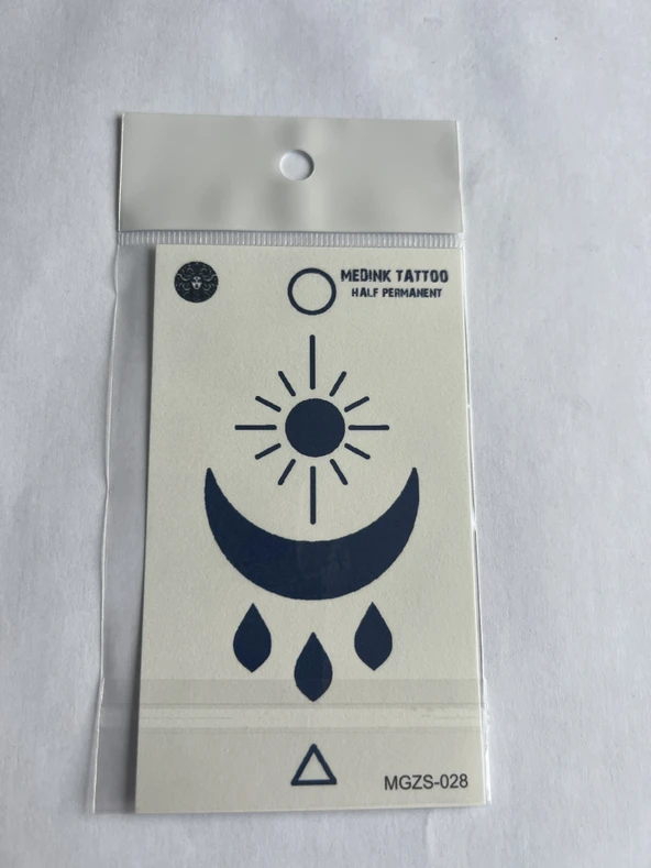 Ay Damla 11x8 cm Yarı Kalıcı Geçici Dövme Yapıştırma Dövme ürün görseli 1