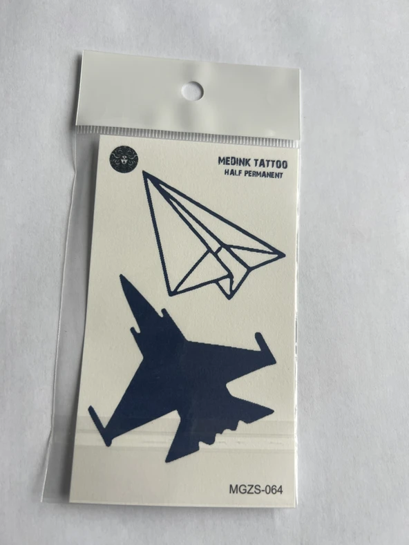 Uçak 11x8 cm Yarı Kalıcı Geçici Dövme Yapıştırma Dövme ürün görseli 1