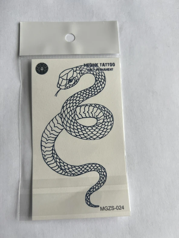 Yılan 11x8 cm Yarı Kalıcı Geçici Dövme Yapıştırma Dövme ürün görseli 1