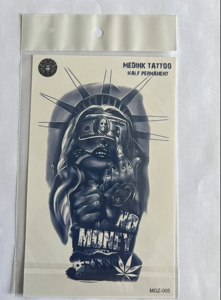 Özgürlük 18x11 cm Yarı Kalıcı Hayalet Geçici Dövme Yapıştırma Dövme