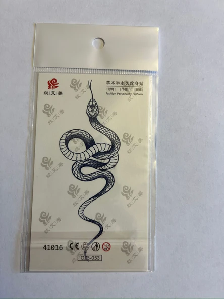 Yılan Minimal Yarı Kalıcı Hayalet Geçici Dövme Yapıştırma Dövme ürün görseli 1